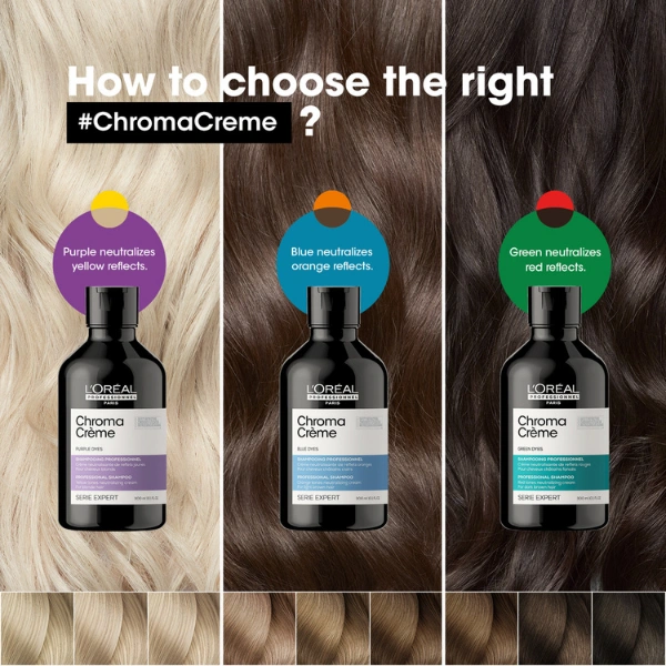 L'oreal Chroma Créme Green Dyes Shampoo 300ml képe 2